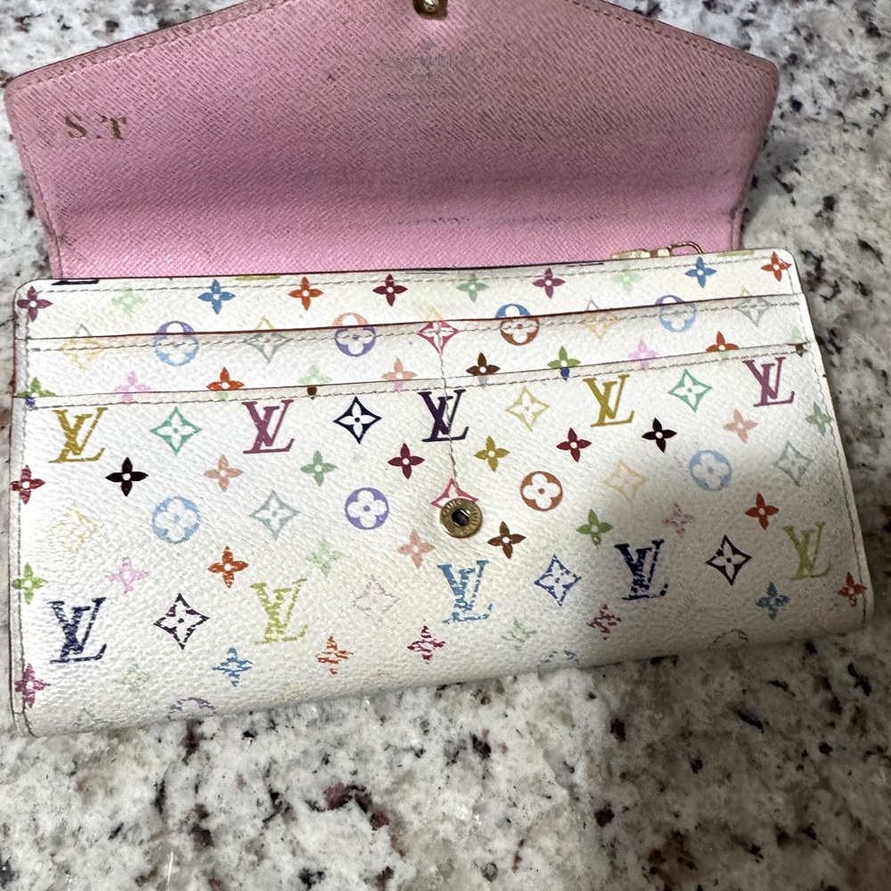 Louis Vuitton white & pink Murakami wallet with dust bag & box - Picture 7 of 17